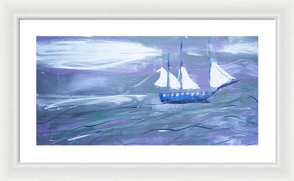 Sailing Art Print Ocean prints - Framed Print