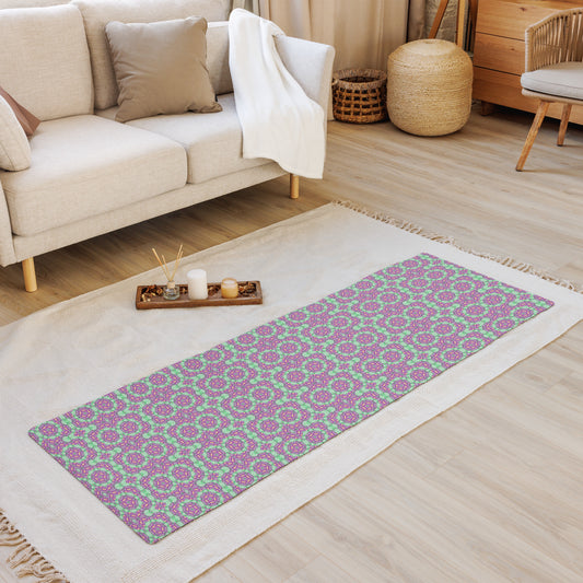 yoga mat purple and green design