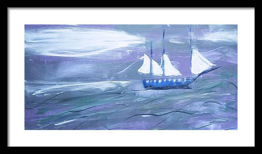 Sailing Art Print Ocean prints  - Framed Print